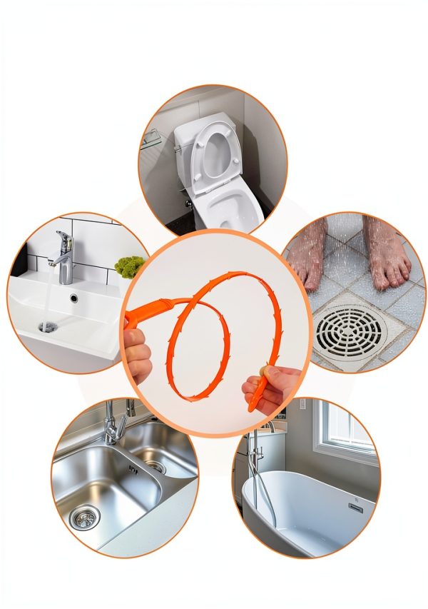 Oanie Drain Clog Remover Tool Flexible Polypropylene 6-Pack-6