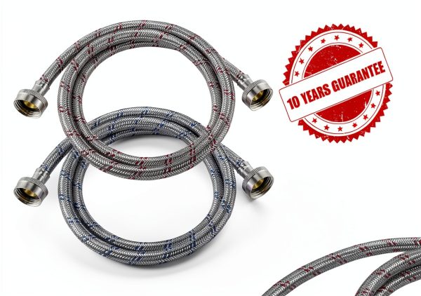 Yejesiy Washing Machine Hoses Stainless Steel 4 Feet Red-6