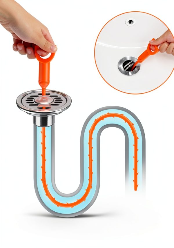 Oanie Drain Clog Remover Tool Flexible Polypropylene 6-Pack-2