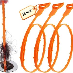 Forlive Drain Snake Flexible Barbed Wand Hair Clog Remover-0