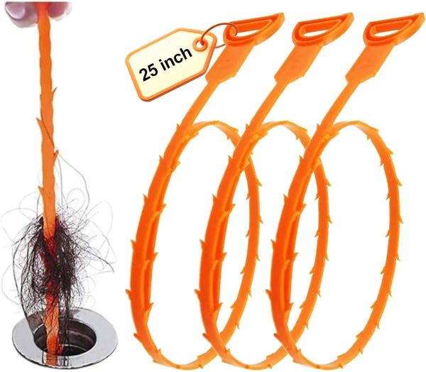 Forlive Drain Snake Flexible Barbed Wand Hair Clog Remover-0