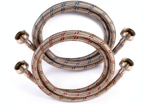 Yejesiy Washing Machine Hoses Stainless Steel 4 Feet Red-0