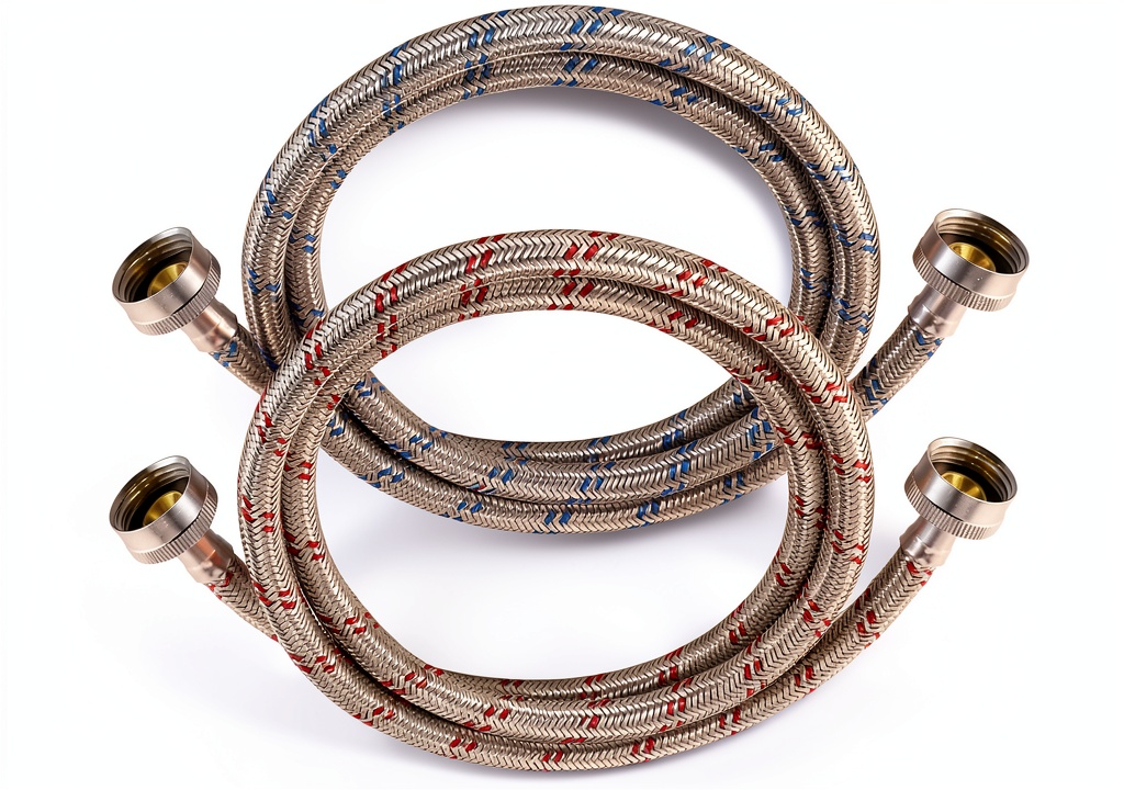 Yejesiy washing machine hoses connected to laundry faucets