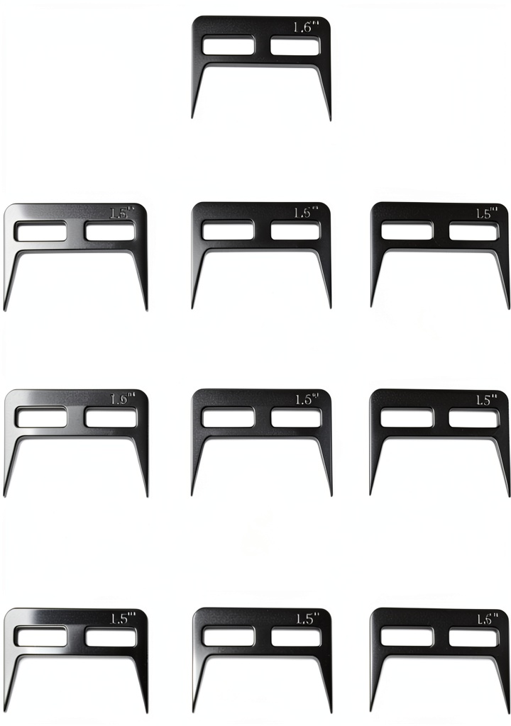 Installing Wswqop Pinch Dog Clamps Steel Woodworking Edge Clamps on a wooden desk
