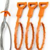Amazon Drain Snake 6 Pack Plastic Steel Clog Remover Tool-0