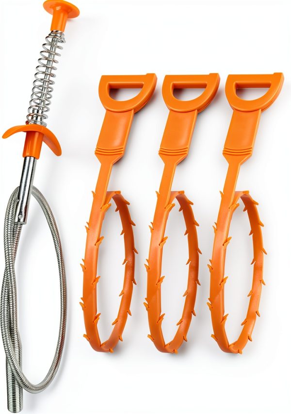 Amazon Drain Snake 6 Pack Plastic Steel Clog Remover Tool-0