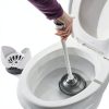 Clorox Toilet Plunger Set White Grey Plastic-7