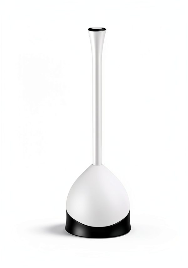 Clorox Toilet Plunger Set White Grey Plastic-5