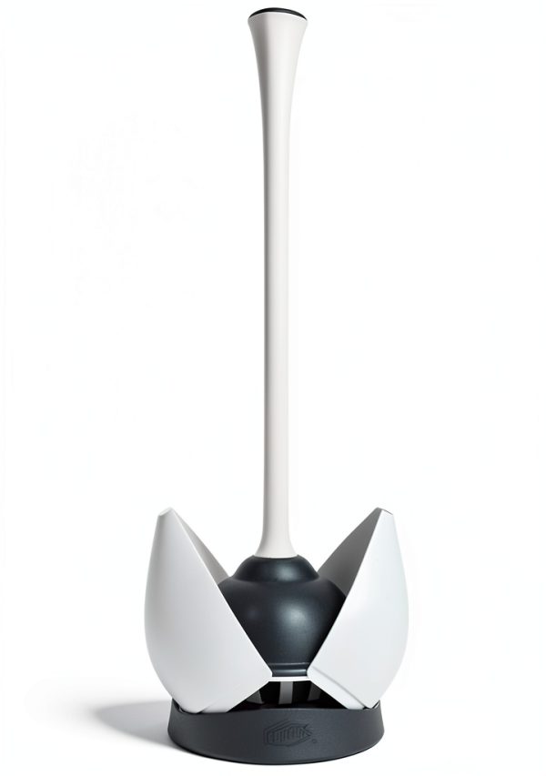 Clorox Toilet Plunger Set White Grey Plastic-0