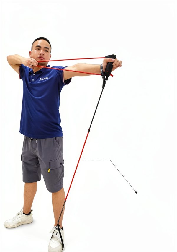 ELONG OUTDOOR Archery Draw Trainer Black Rubber Band 15lb 28in-6