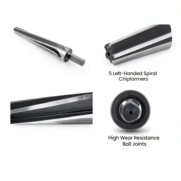 maXpeedingros 7° Tapered Ball Joint Reamer – 1‑1/2" Per Foot, 6542 HSS-3